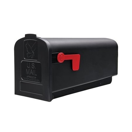 BBQ INNOVATIONS 738757 Rust - Proof Plastic Post Mount Mailbox; Black BB435576